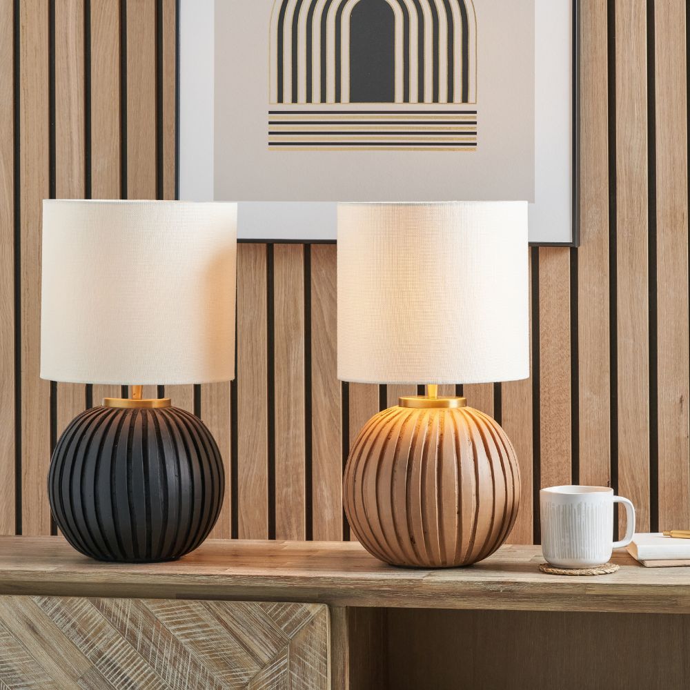 Ezekiel Terracotta Textured Ball Table Lamp