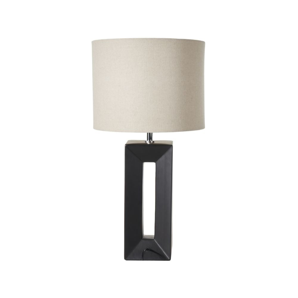 Block Ceramic Black Tall Table Lamp