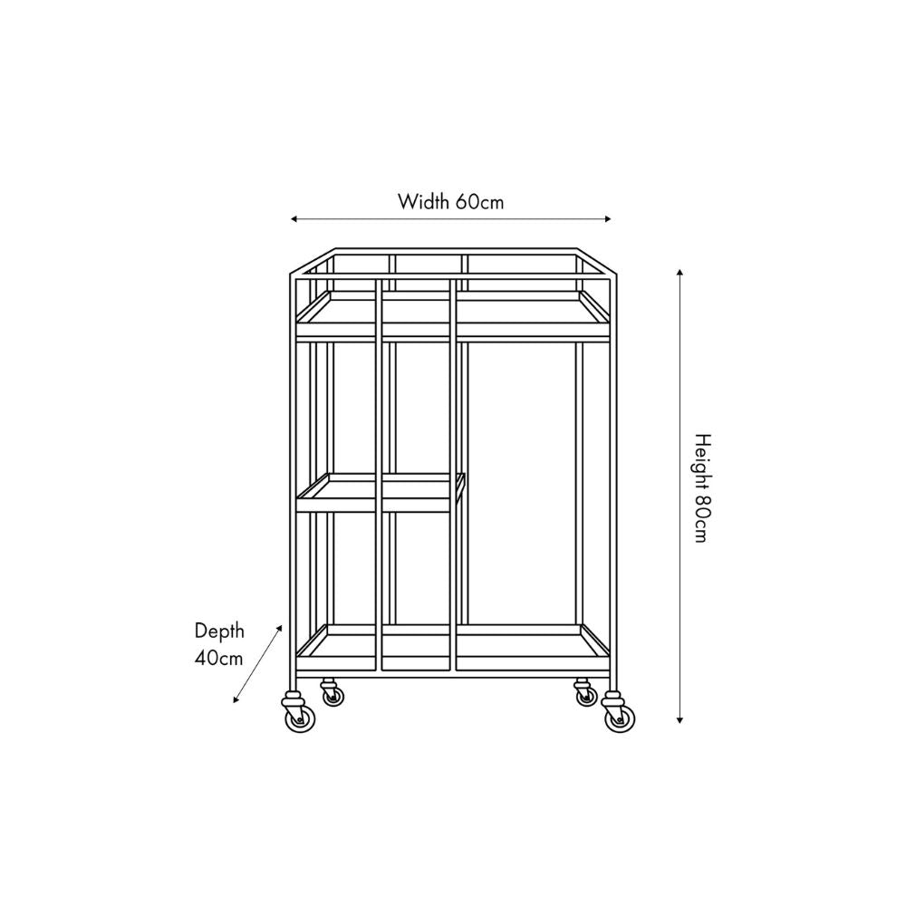 Gallery Natural Wood Veneer and Black Metal Caddy