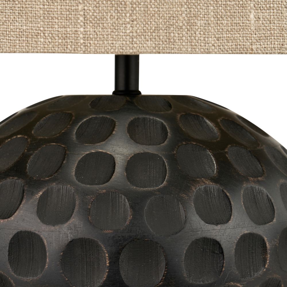 Dante Mango Wood Antique Black Table Lamp