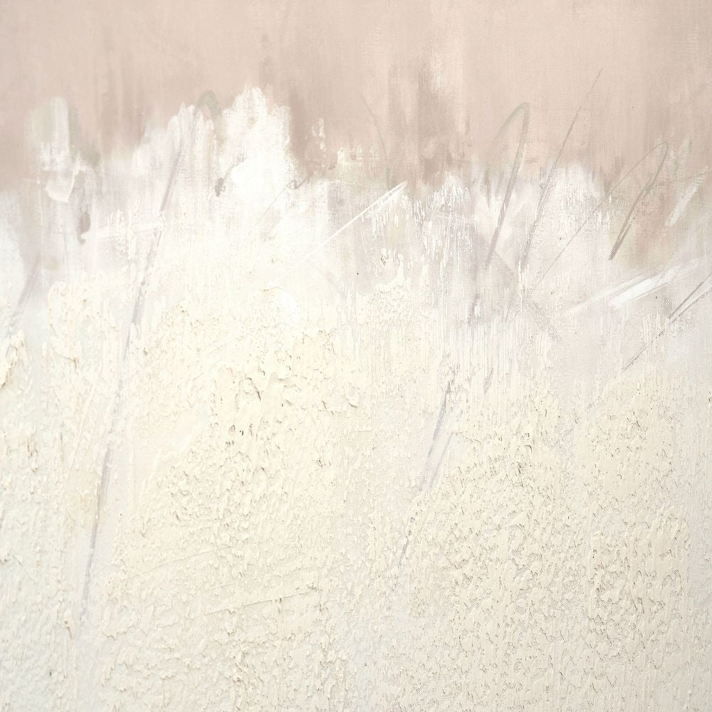 Abstract Canvas Natural and White with Natural Frame Large