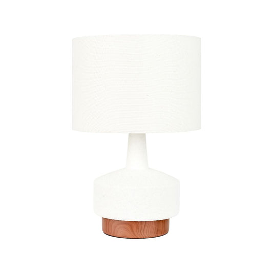 Elio Wood Effect Textured Ceramic Table Lamp