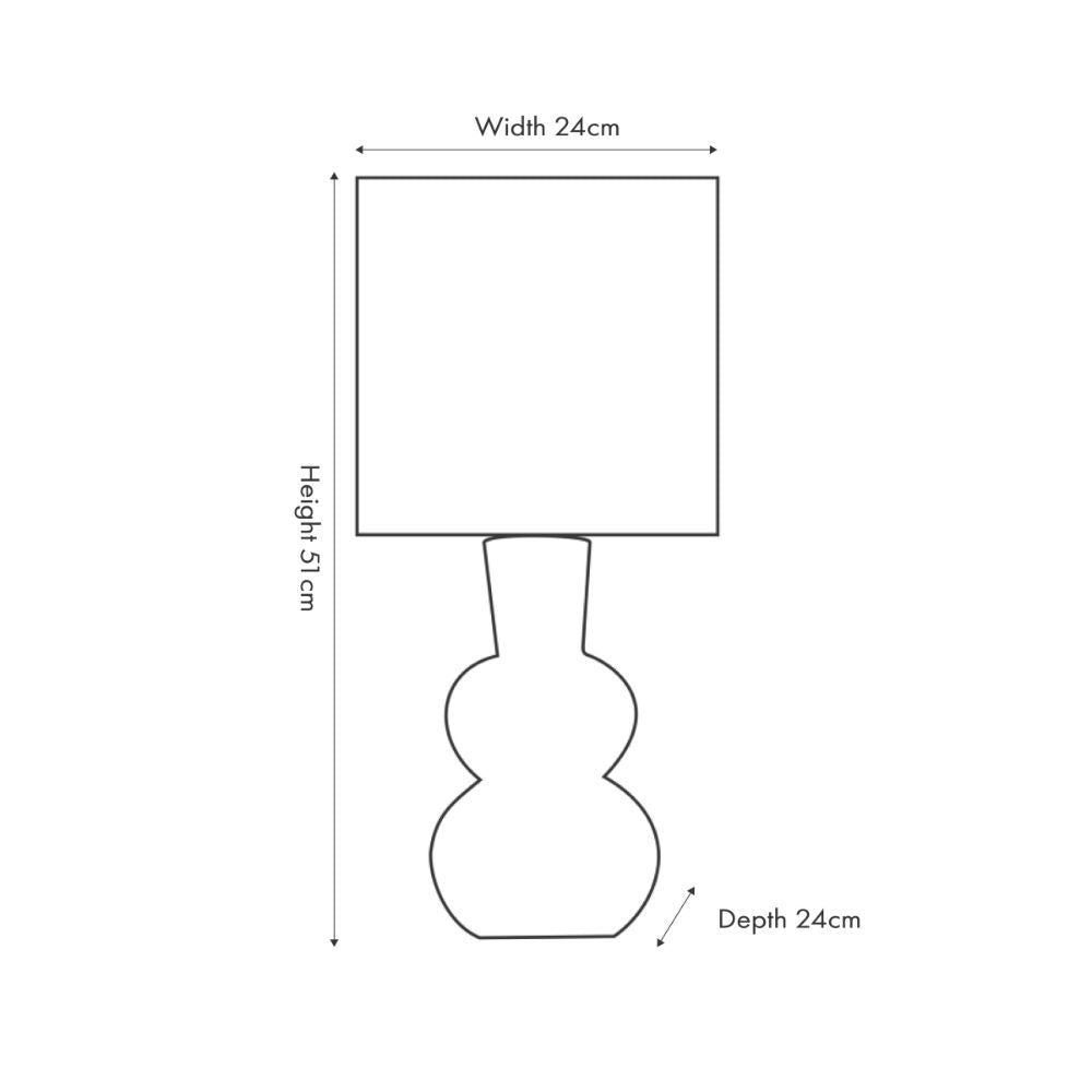 Aaliyah Ceramic White Curved Bottle Table Lamp