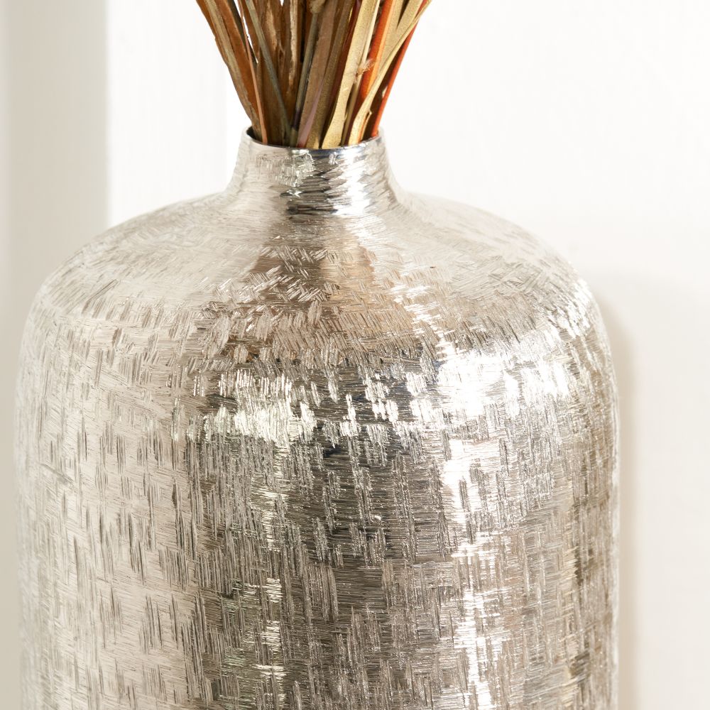 Metal Hammered Tall Vase