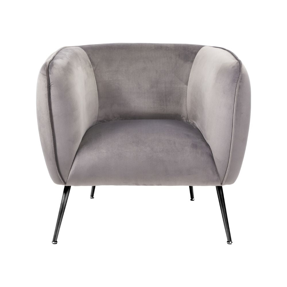 Lucca Velvet and Metal Armchair
