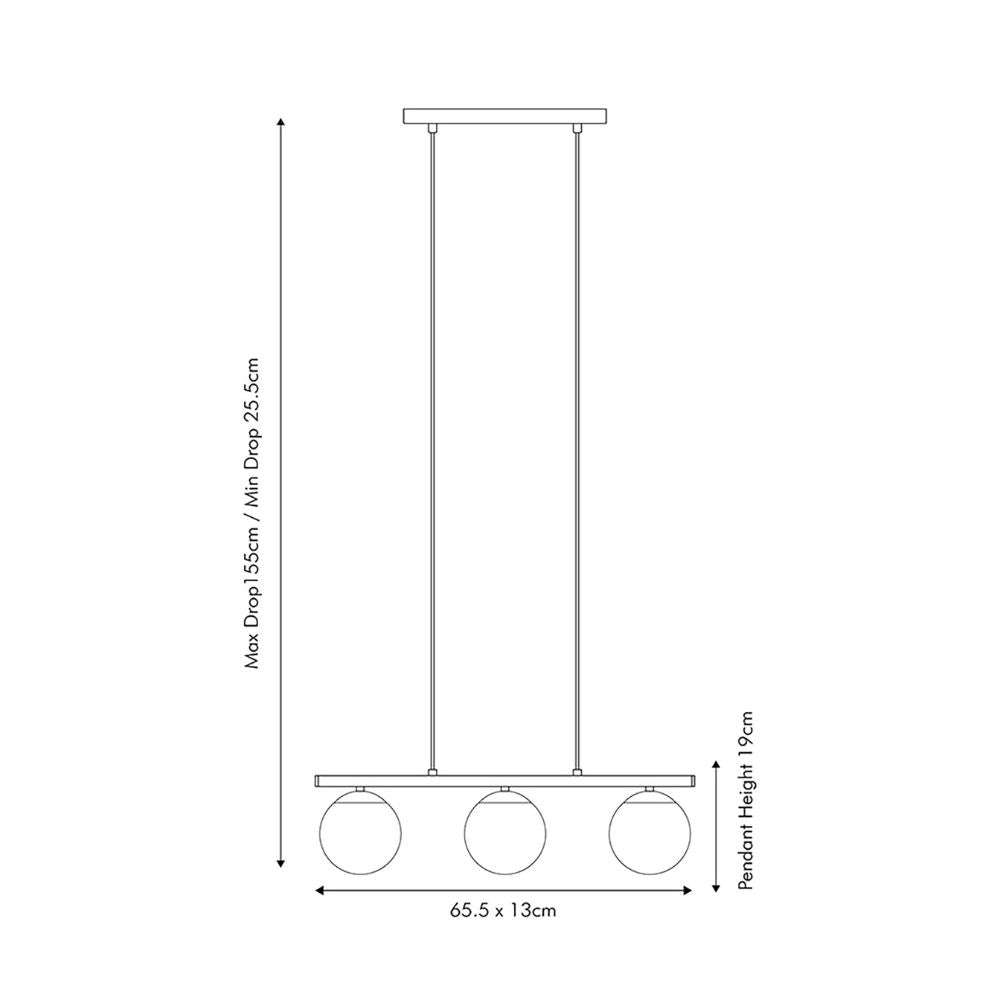 Asterope 3 White Orb Pendant