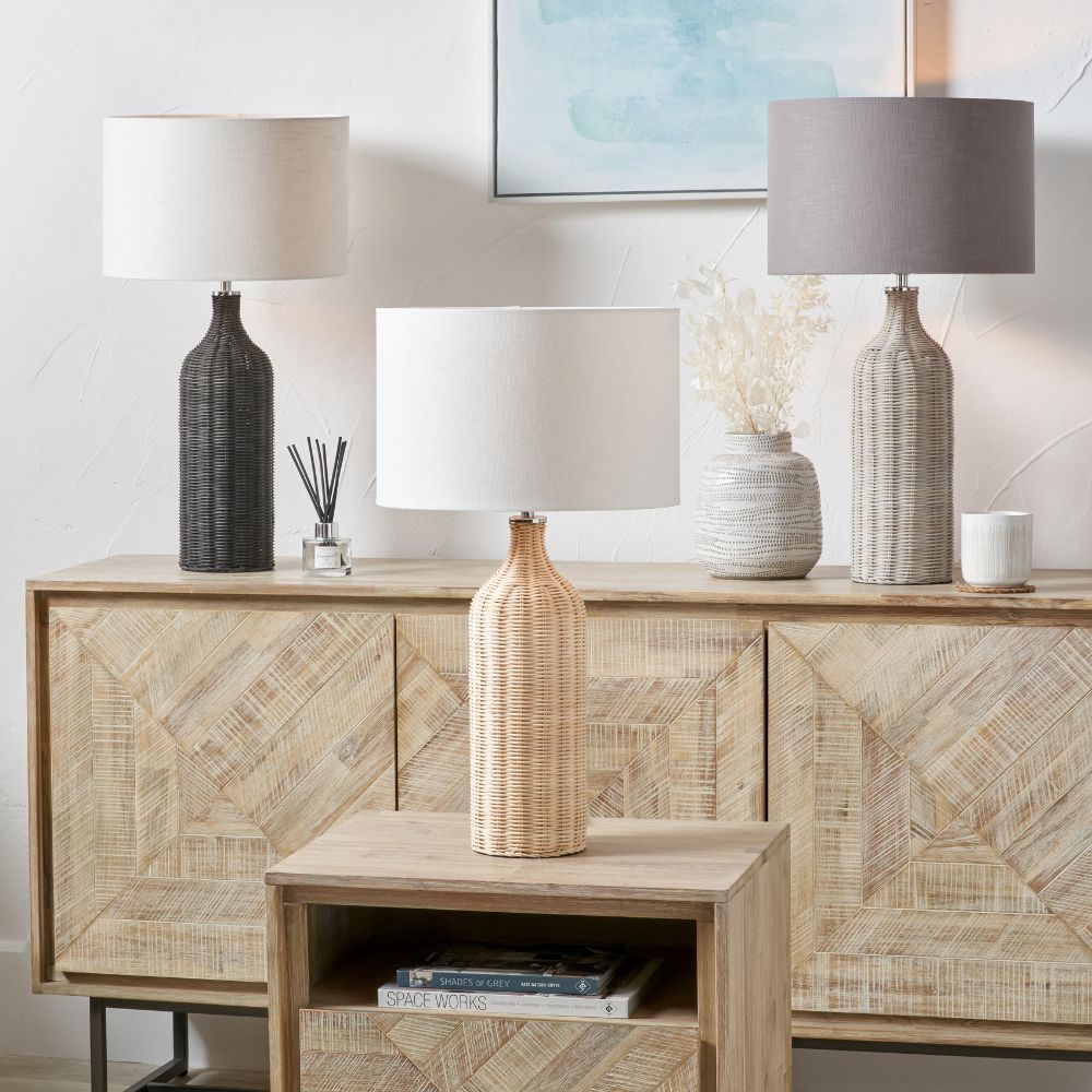 Anika Rattan Bottle Table Lamp