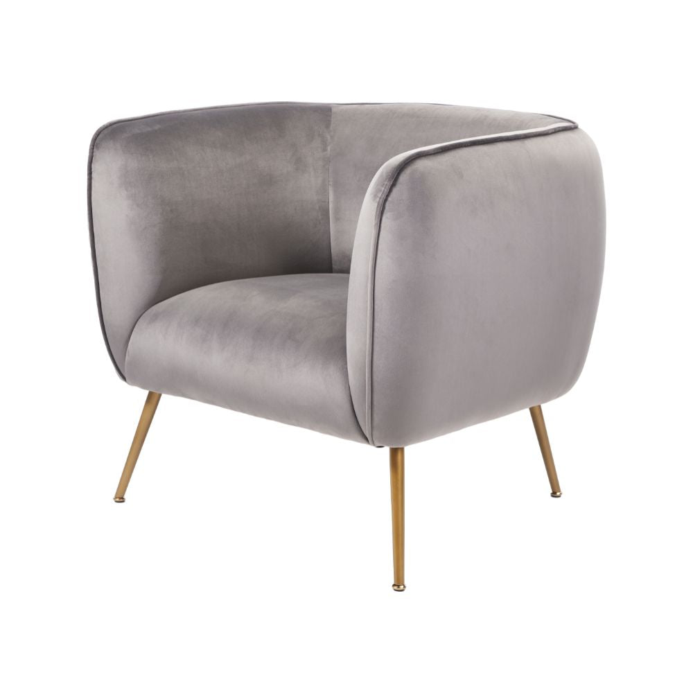 Lucca Velvet and Metal Armchair