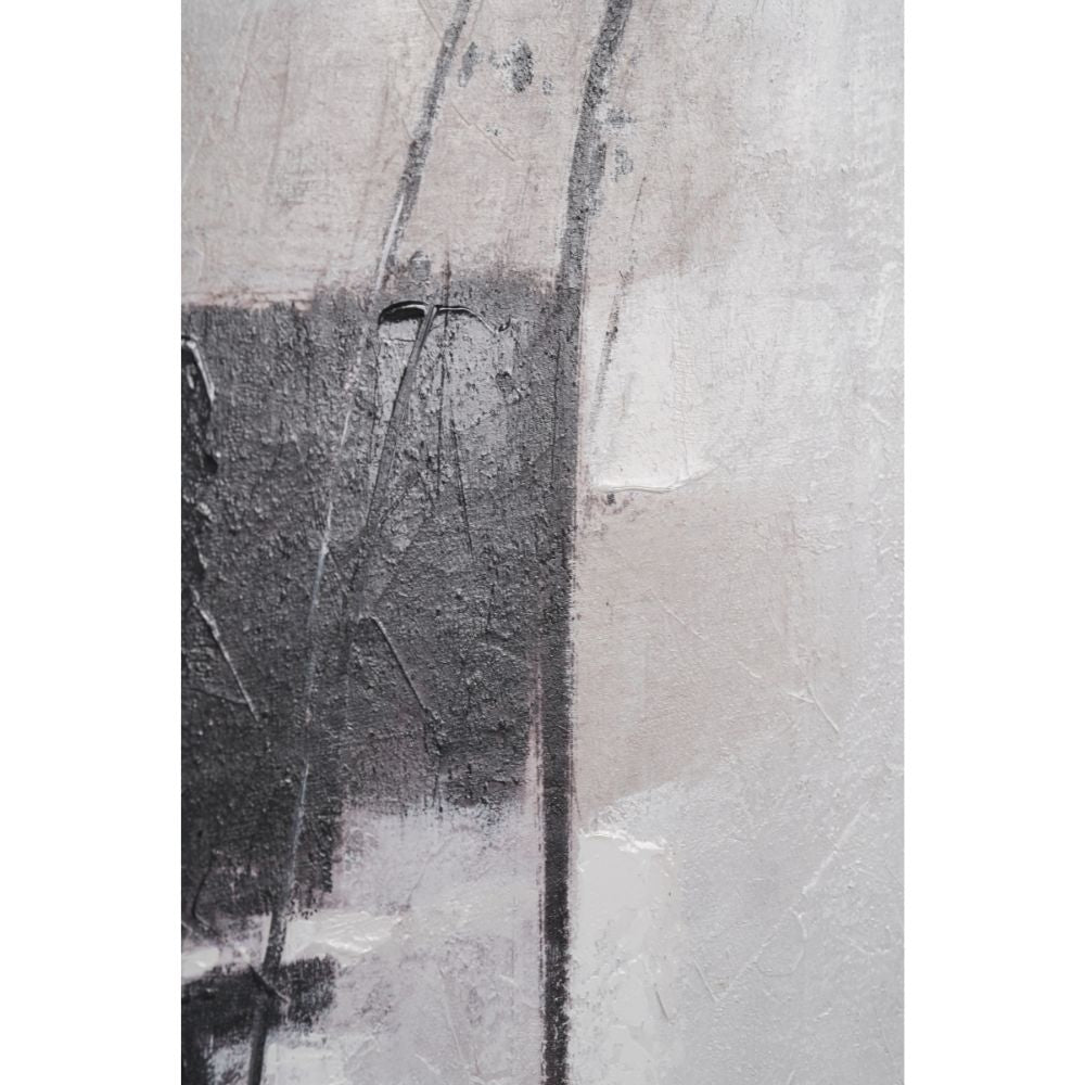 Canvas Monochrome Abstract with Black Frame