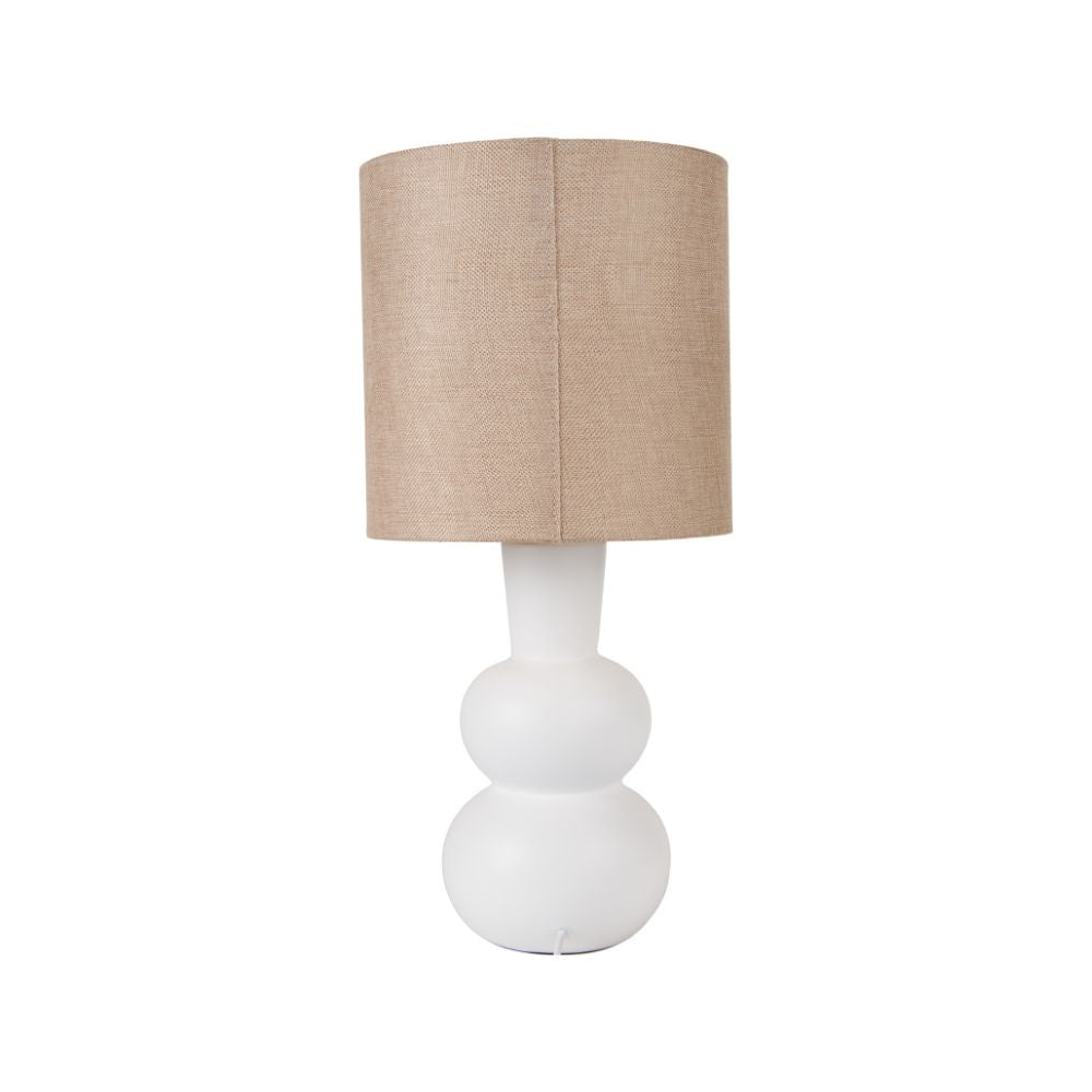 Aaliyah Ceramic White Curved Bottle Table Lamp