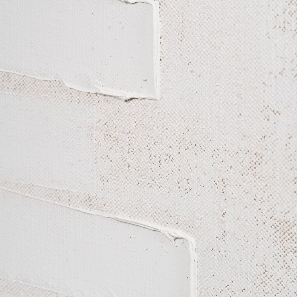 Textured Canvas White and Natural with Natural Frame