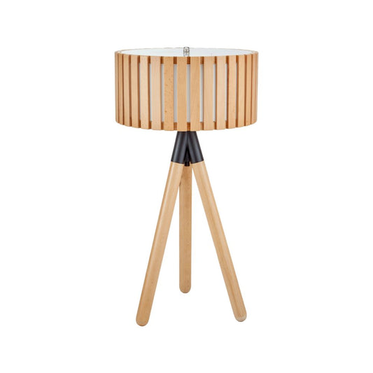 Rabanne Slatted Pine Wood Tripod Table Lamp