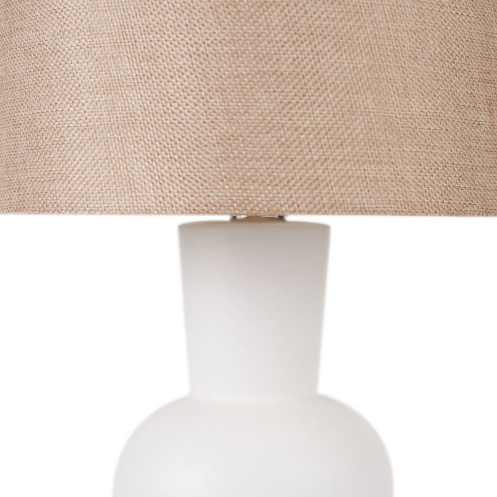 Aaliyah Ceramic White Curved Bottle Table Lamp
