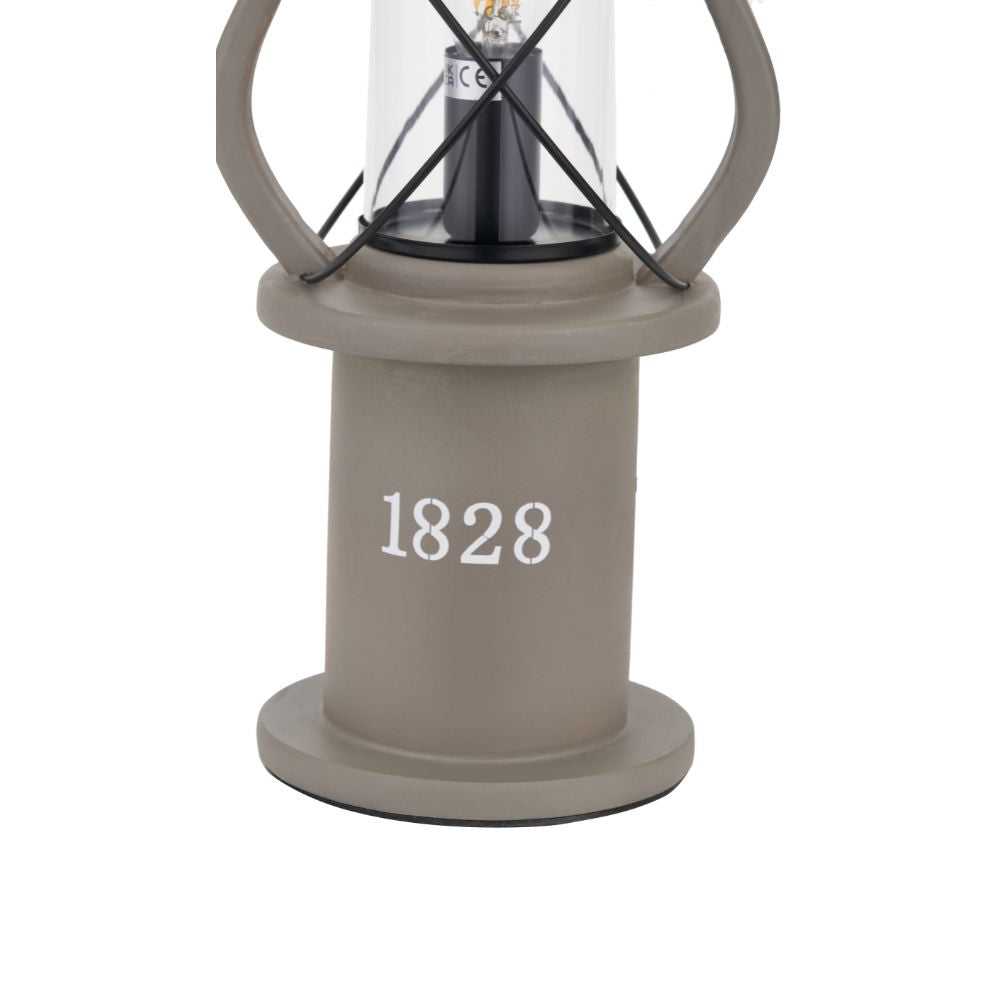 Gibson Pine Wood White Lantern Table Lamp