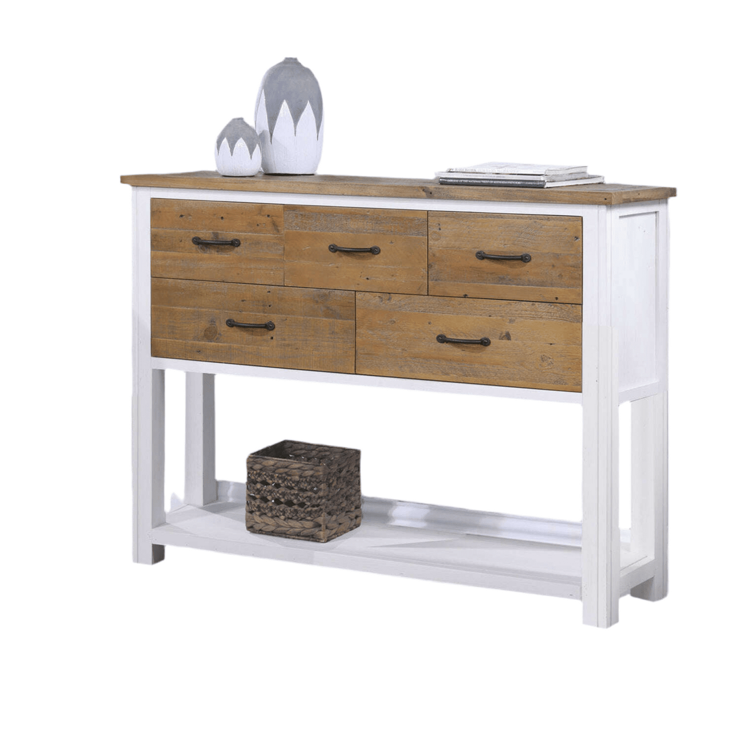 Splash of White Reclaimed Wood Console Table - Console Table - Heart of Kitchens
