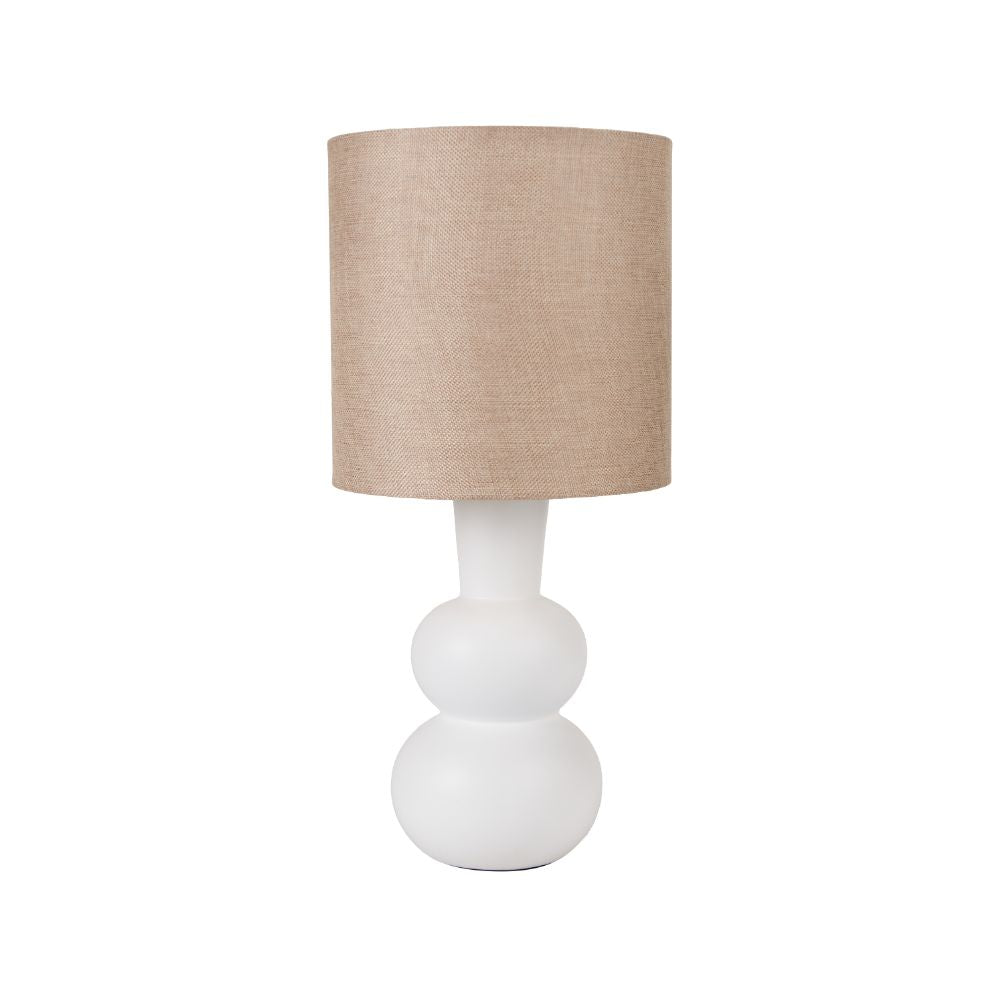 Aaliyah Ceramic White Curved Bottle Table Lamp
