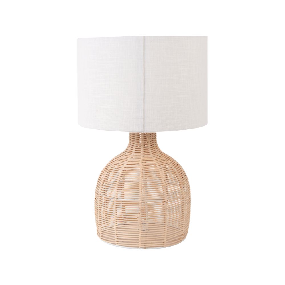 Caswell Natural Rattan Cloche Table Lamp