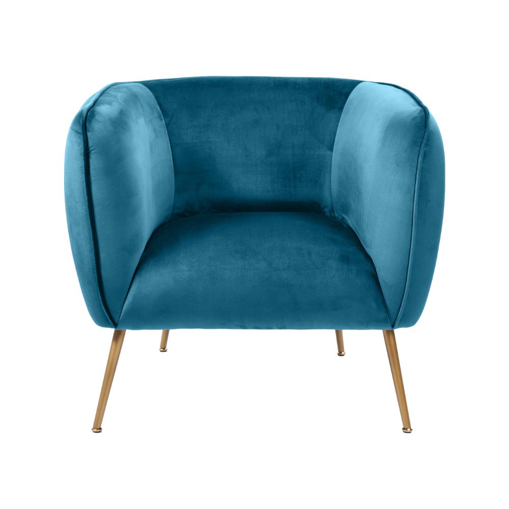 Lucca Velvet and Metal Armchair