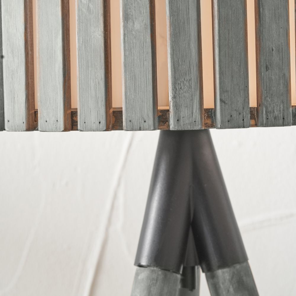 Rabanne Slatted Pine Wood Tripod Table Lamp