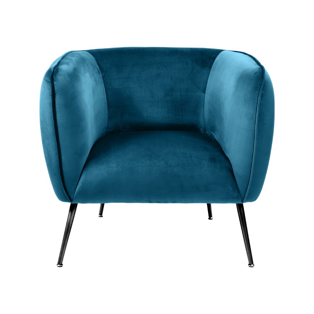 Lucca Velvet and Metal Armchair