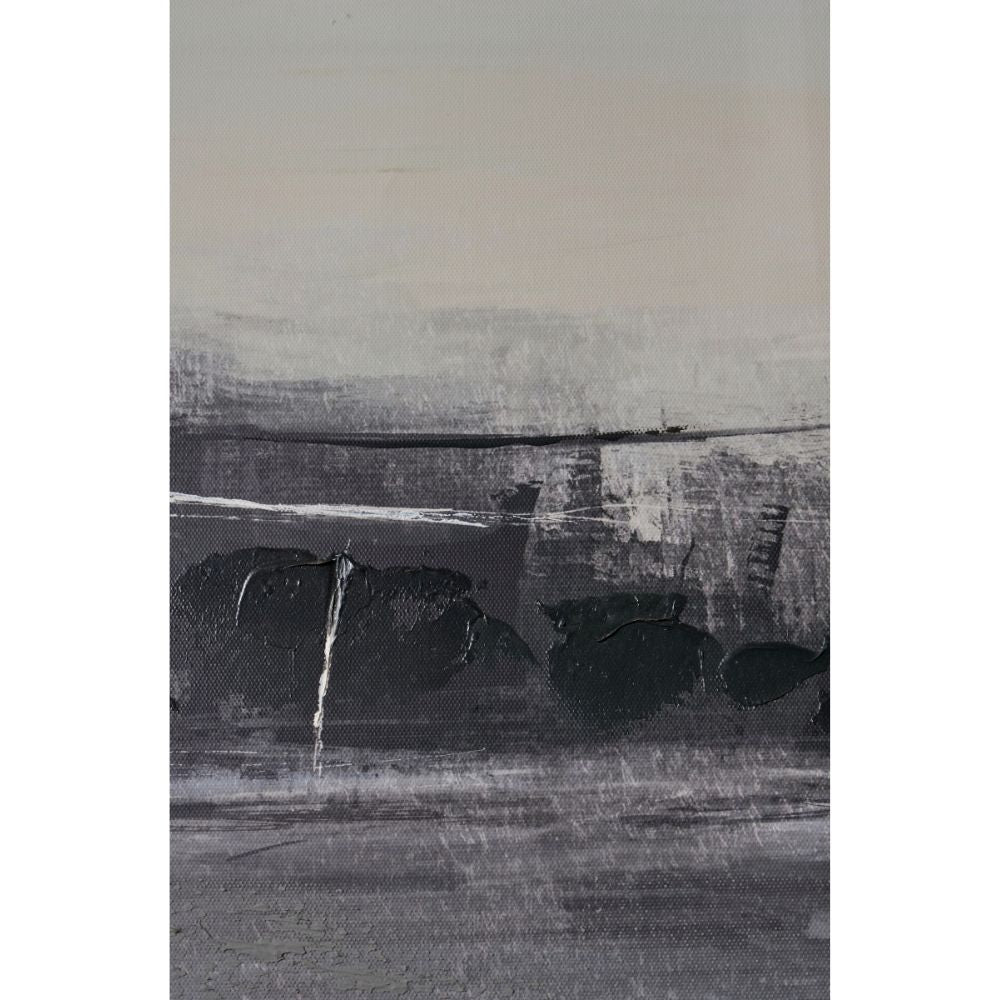 Canvas Monochrome Landscape with Black Frame