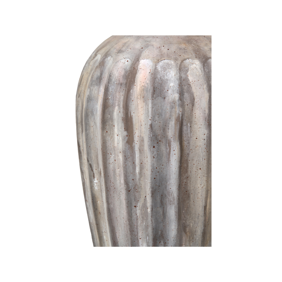Ambrosia Natural Grooved Stoneware Vase