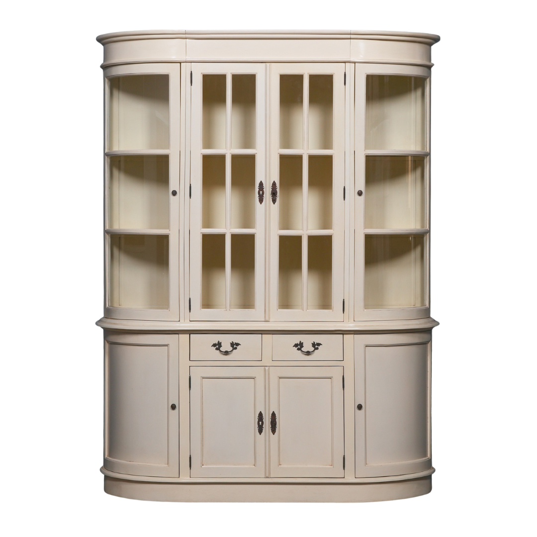Elden Vintage Cream Mahogany Dresser Display Cabinet