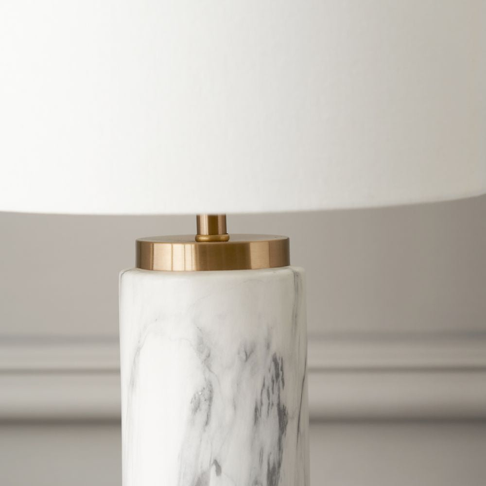 Carrara Ceramic Marble Effect Tall Table Lamp