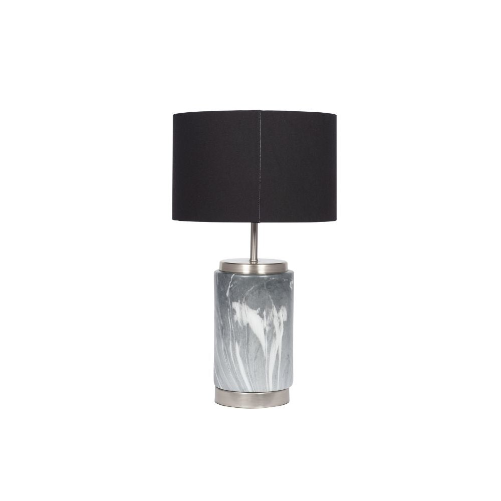 Carrara Ceramic Grey Marble Effect Table Lamp