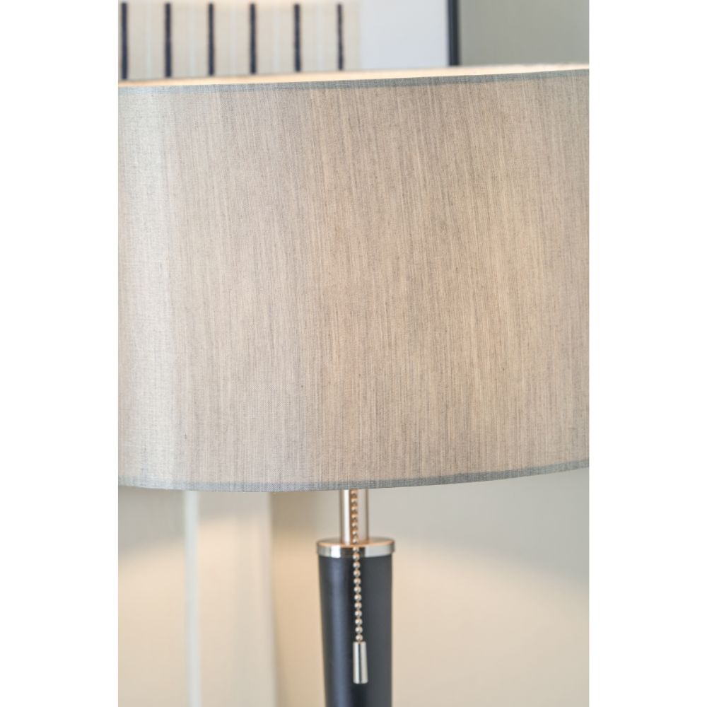 Metal Lowry Brushed Silver and Matt Black Table Lamp