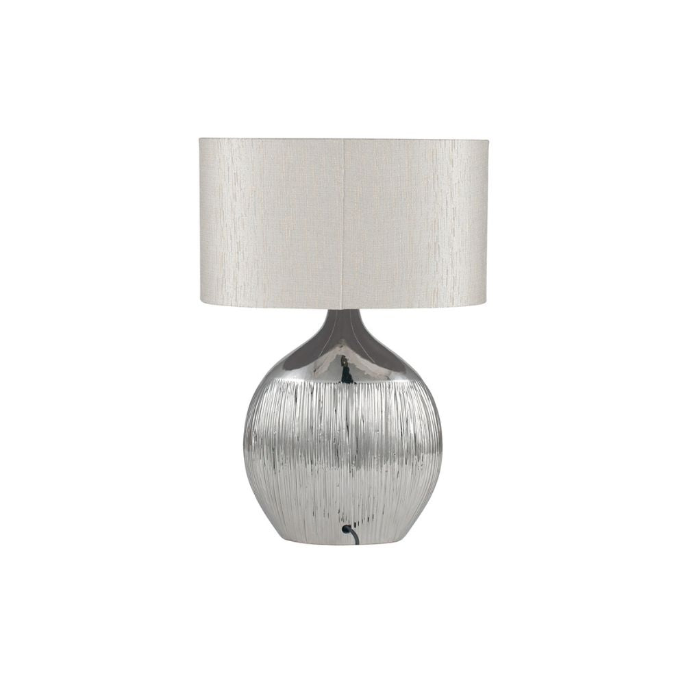 Gemini Ceramic Silver Etched Table Lamp