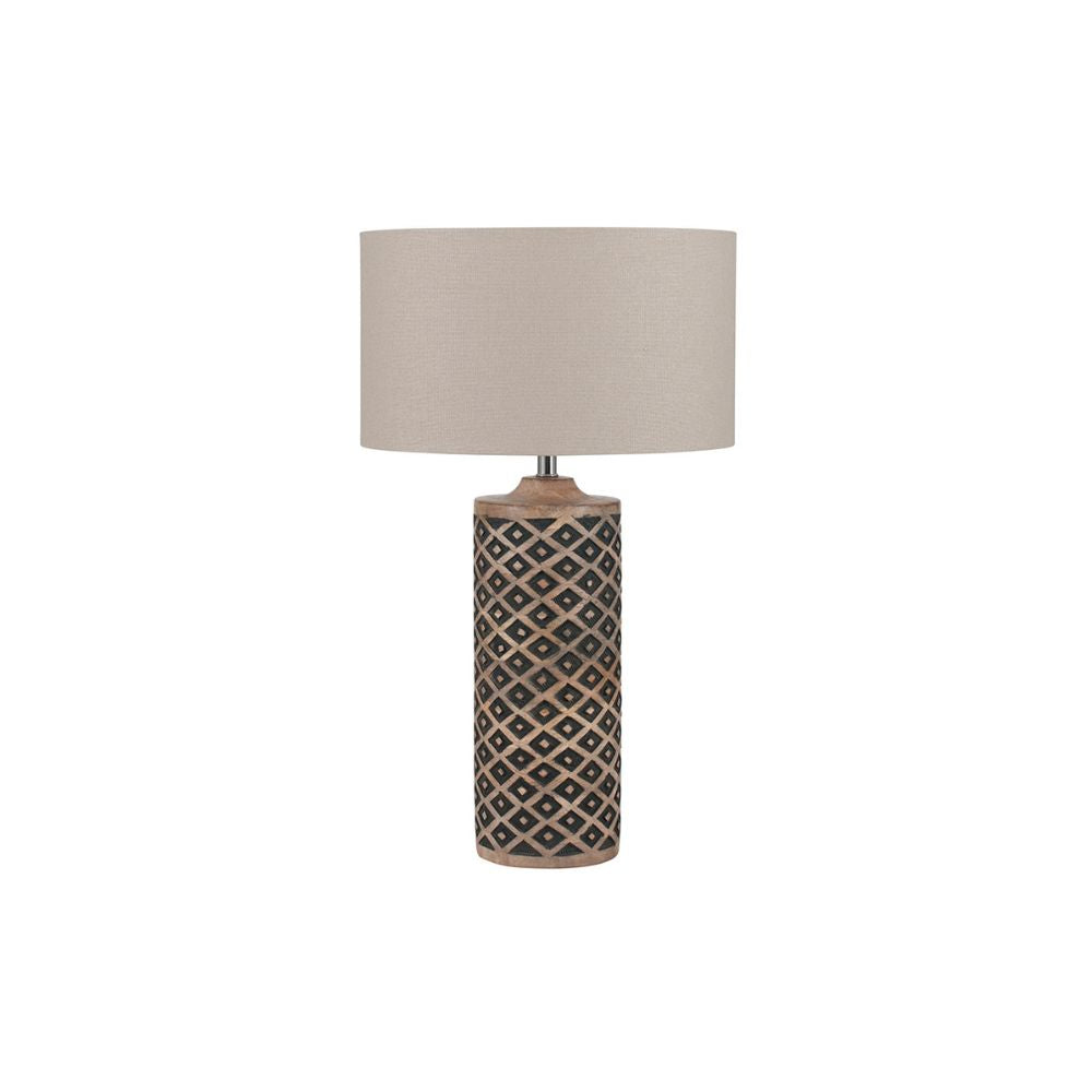 Orissa Wooden Tall Diamond Table Lamp