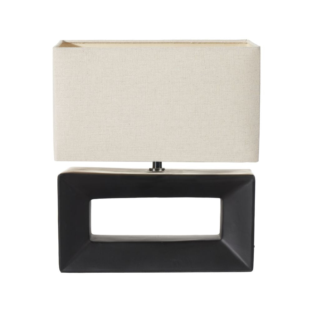 Ceramic Block Black Rectangular Table Lamp