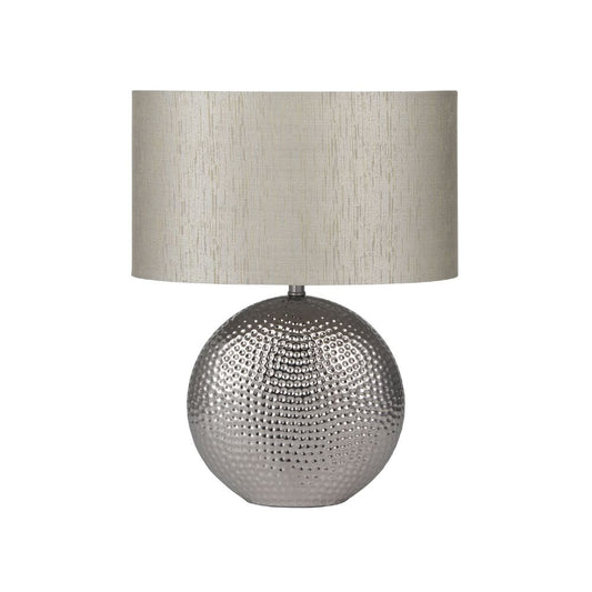 Ceramic Mabel Silver Dot Textured Table Lamp