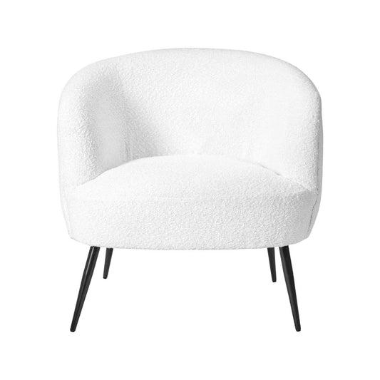 Siena Bouclé Fabric and Black Metal Tub Armchair