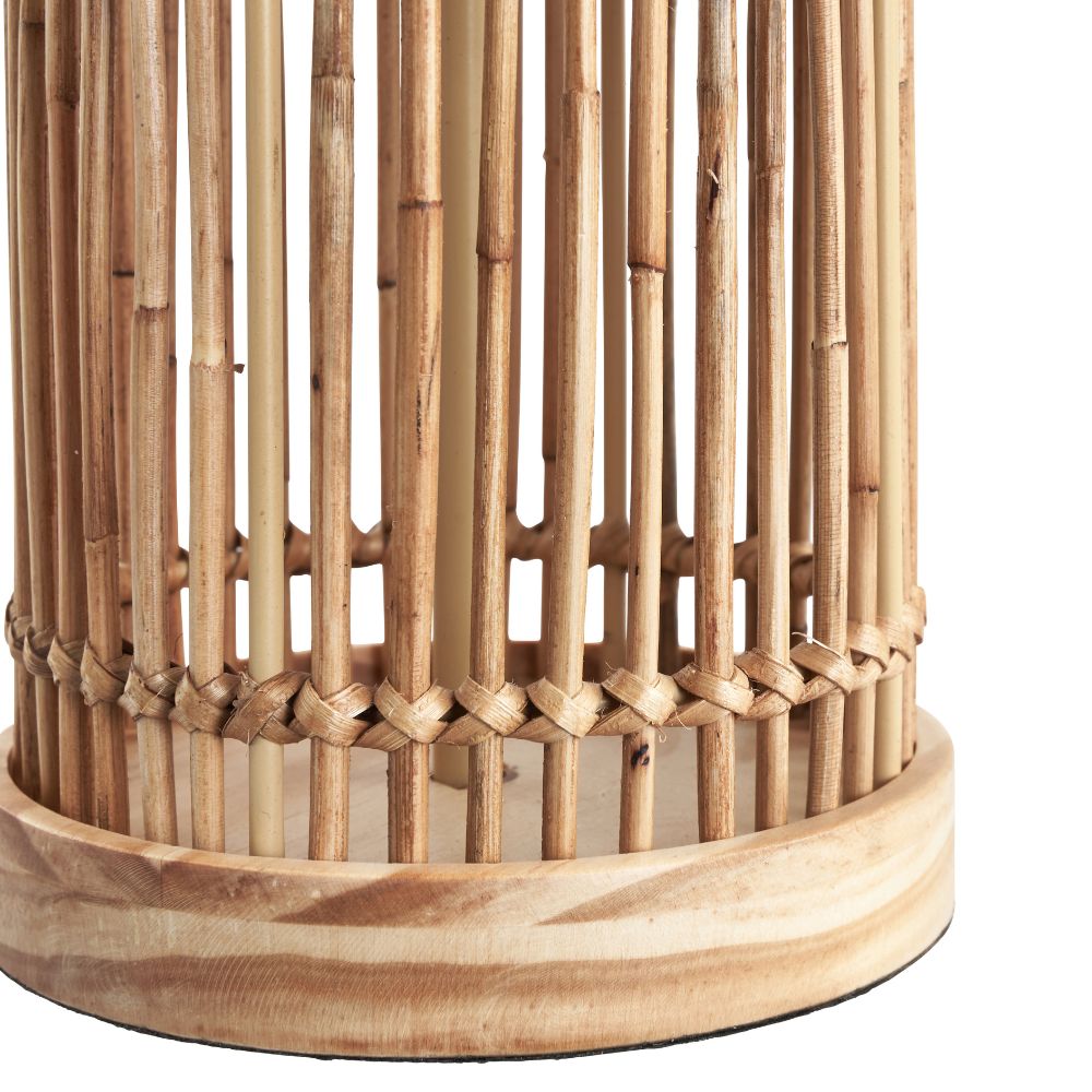 Sorbus Natural Ribbed Tall Table Lamp