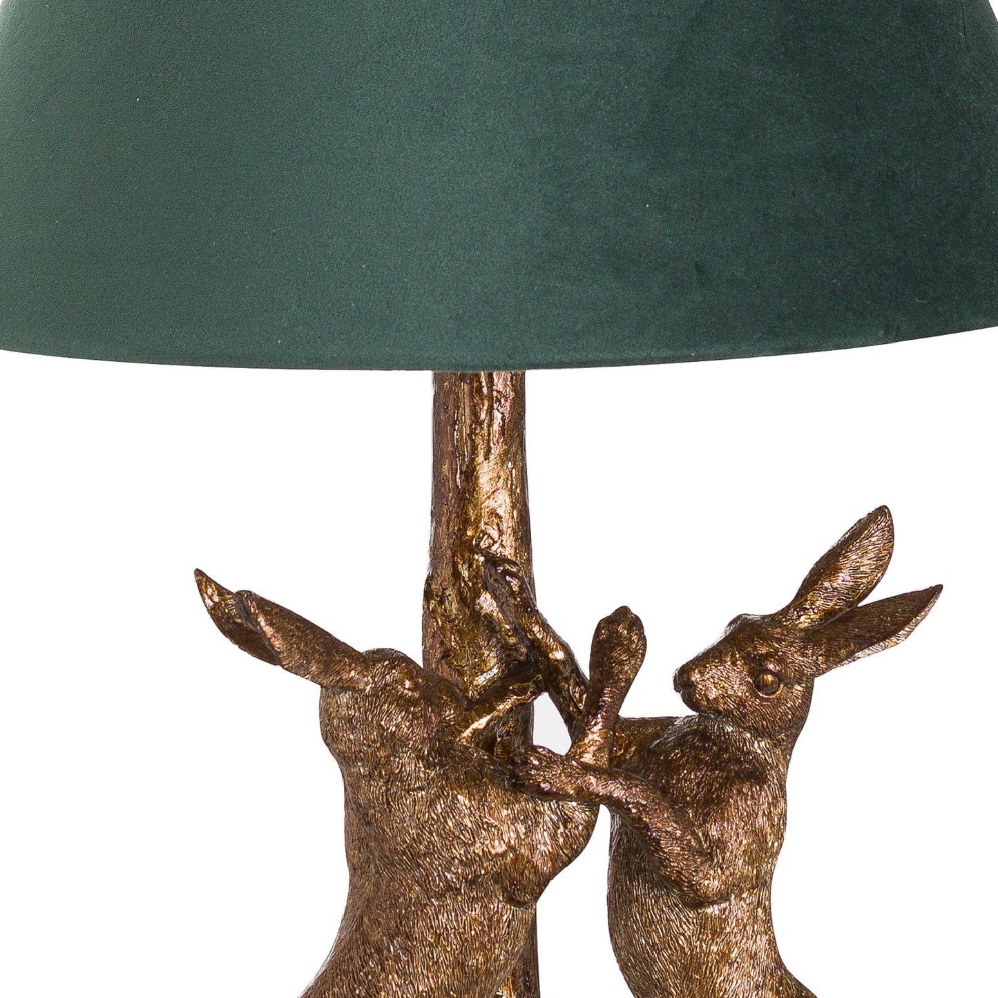 Antique Gold Marching Hares Table Lamp