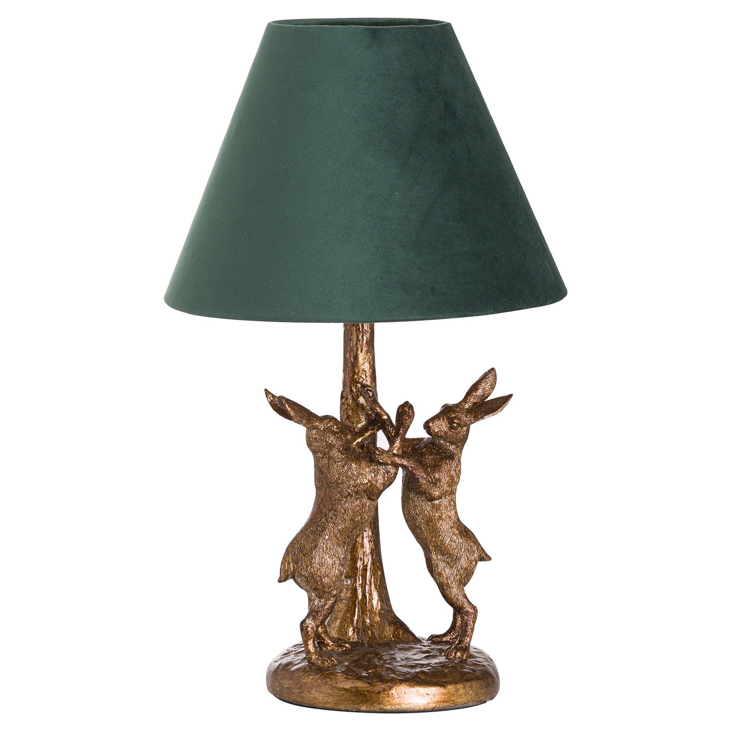 Antique Gold Marching Hares Table Lamp