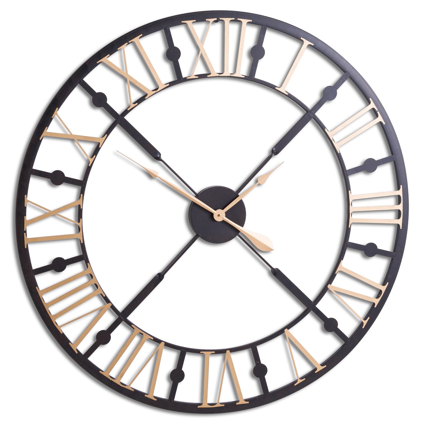 Black And Gold Skeleton Wall Clock