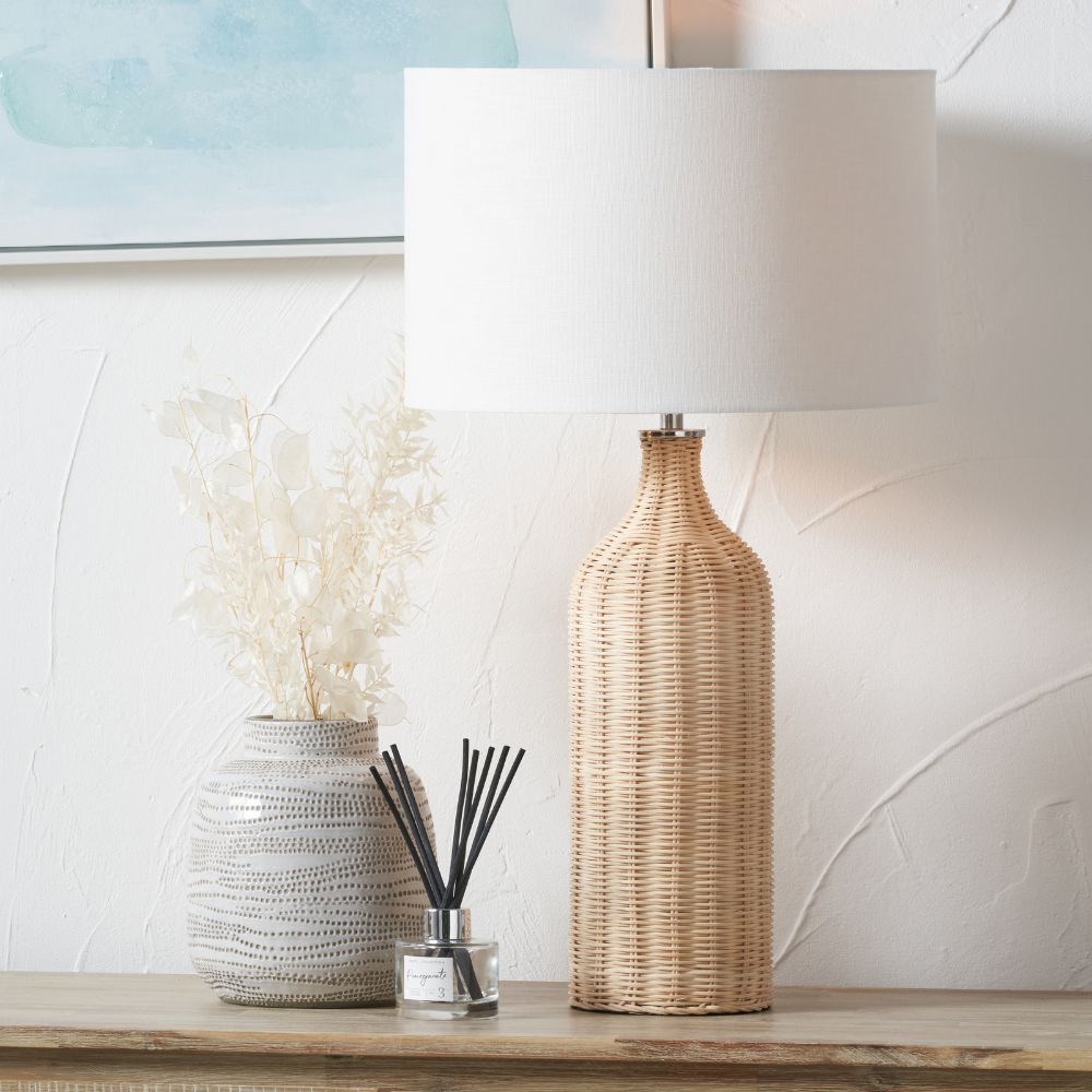 Anika Rattan Bottle Table Lamp
