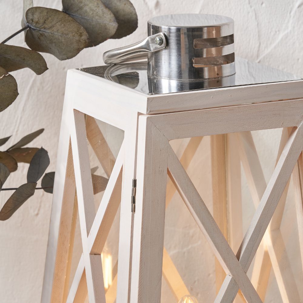 Devon Chrome Lantern Table Lamp