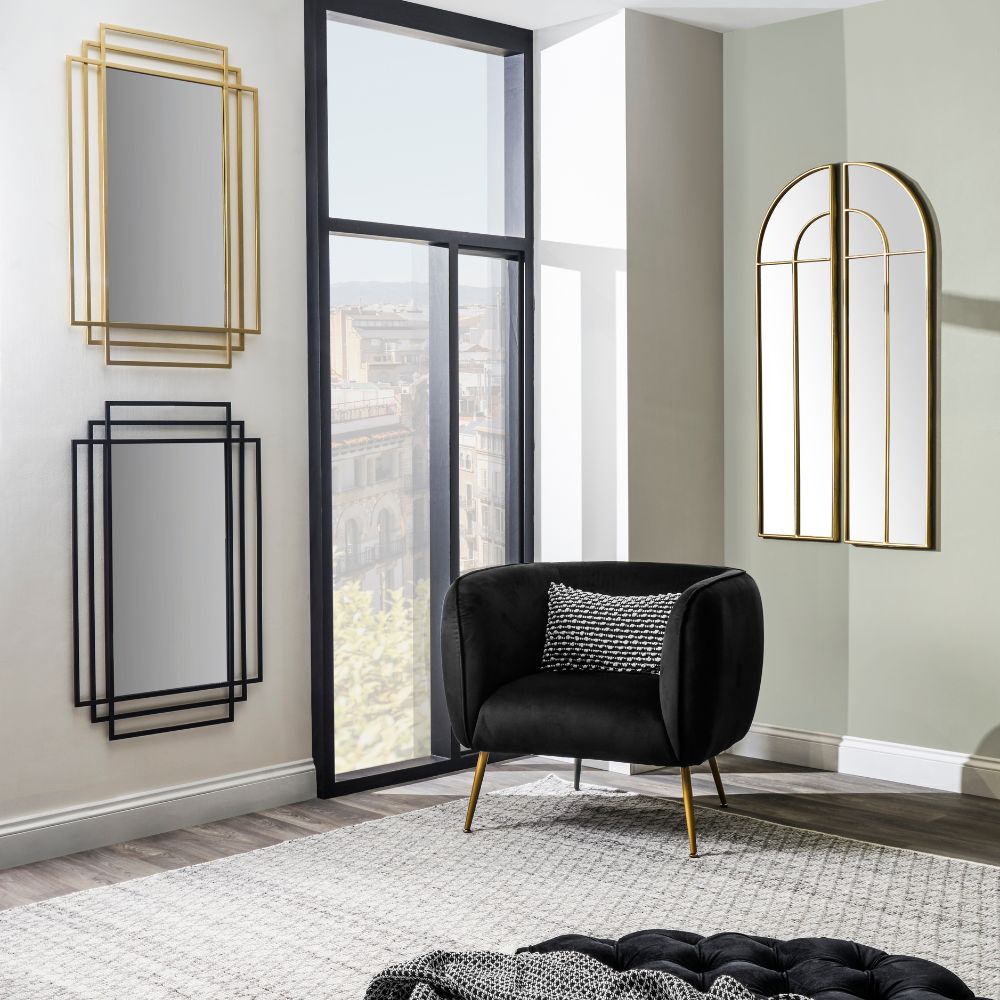 Lucca Velvet and Metal Armchair