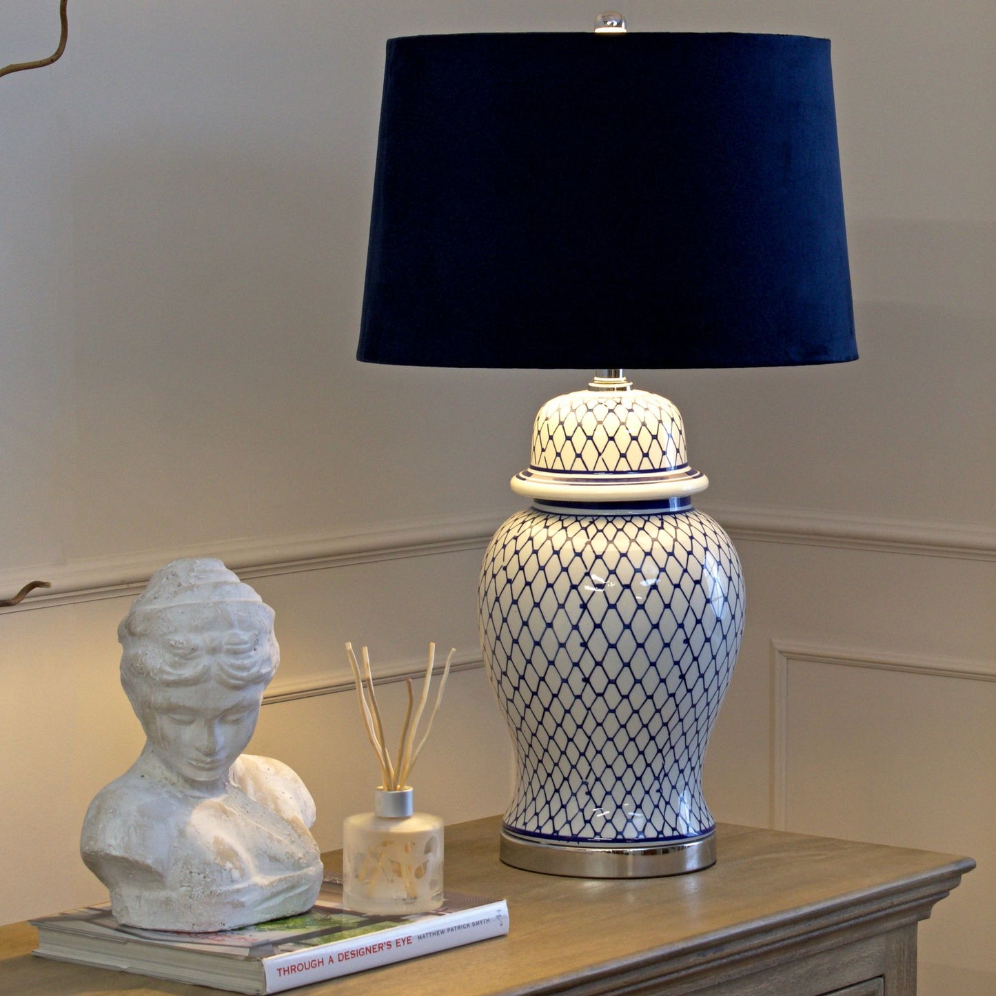 Malabar Blue And White Ceramic Table Lamp