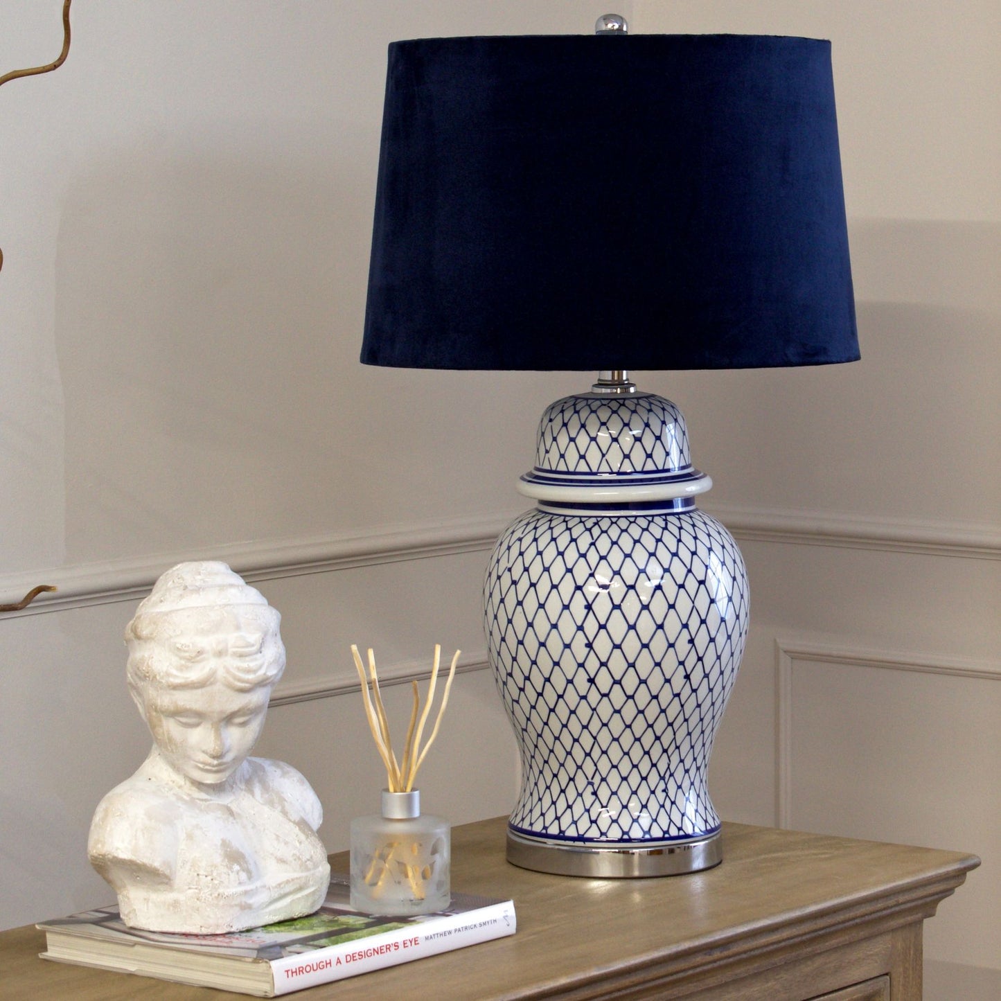 Malabar Blue And White Ceramic Table Lamp