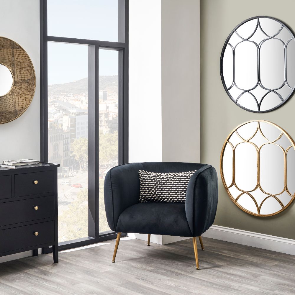 Lucca Velvet and Metal Armchair