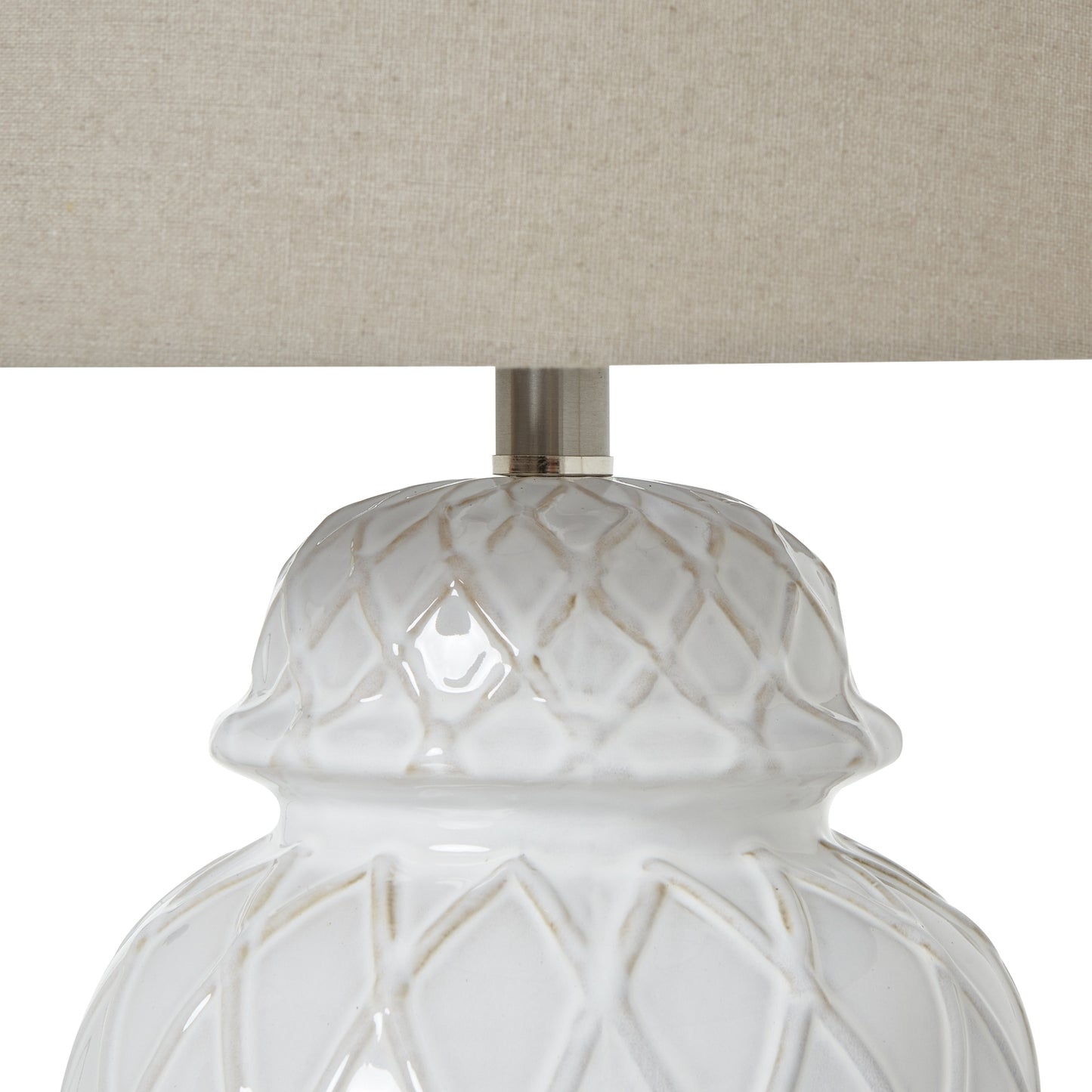 White Ceramic Ginger Jar Table Lamp