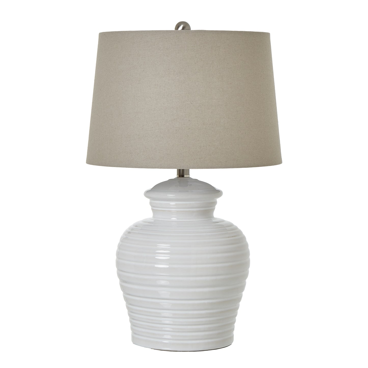 White Ceramic Pot Table Lamp