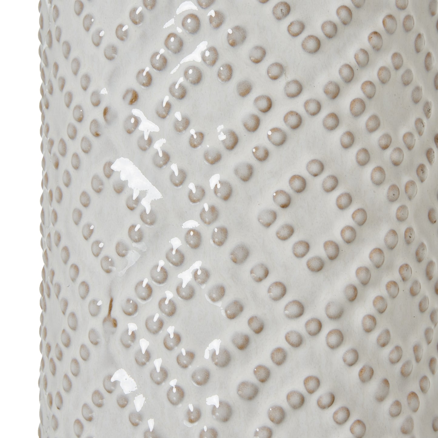 White Beaded Ceramic Table Lamp