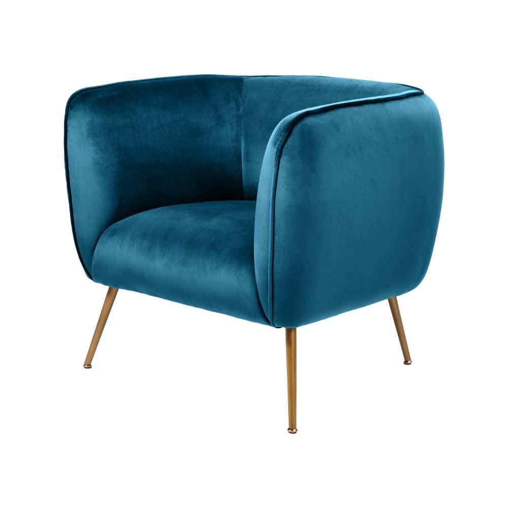 Lucca Velvet and Metal Armchair