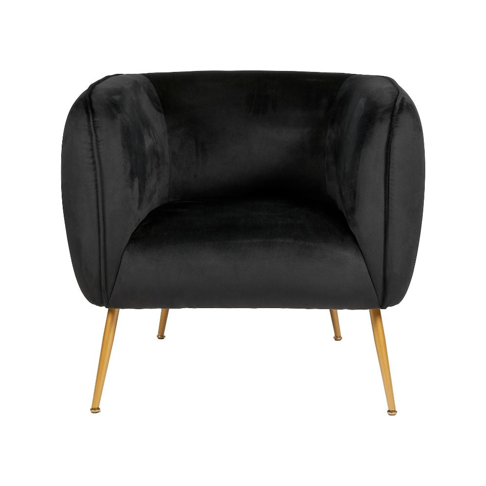 Lucca Velvet and Metal Armchair